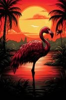 Plakat 40x60cm Flaming nad Wodą