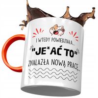 Kubek Pomarańczowy Na Pożegnanie Z Pracy Prezent Z Nadrukiem Ze Zdjęciem