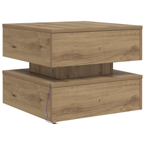 Stolik kawowy z oświetleniem LED, dąb artisian, 50x50x40 cm na Arena.pl