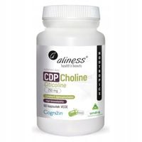 Aliness CDP CHOLINA Cytykolina CITICOLINE Pamięć Koncentracja Umysł 60 kaps