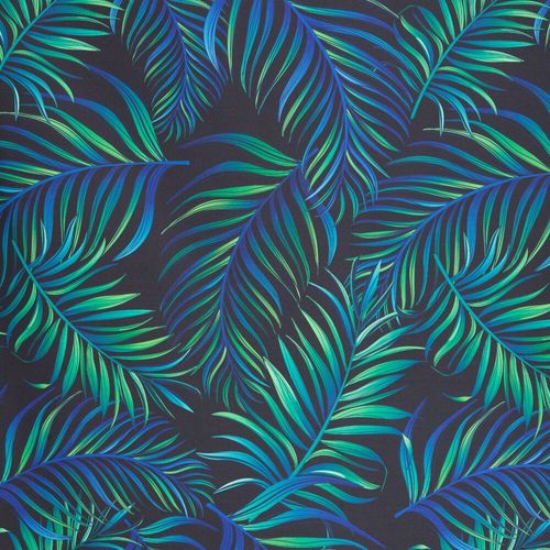 Zasłona gotowa na przelotkach PALMS 140x250 czarna zielona w liście na Arena.pl