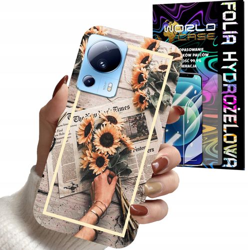 ETUI CASE DO XIAOMI 13 LITE - SŁONECZNIK KWIATY DLA KOBIET PLECKI + FOLIA na Arena.pl