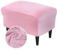 POKROWIEC NA PODNÓŻEK PUF ELASTYCZNY WELUR PREMIUM AKSAMIT JASNY RÓŻ