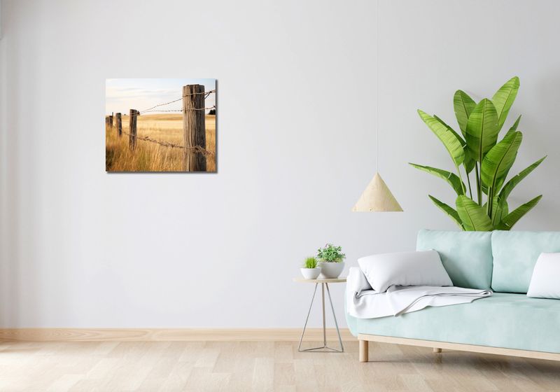 Obraz 60x50cm Płot na Polu zdjęcie 2