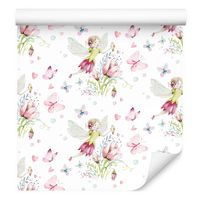 Tapeta do pokoju dziecka wróżki kwiaty ptaki motyl