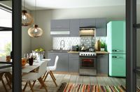 Tiffany T-35A Zestaw szafek 220 cm Szary połysk MDF z blatem szybko