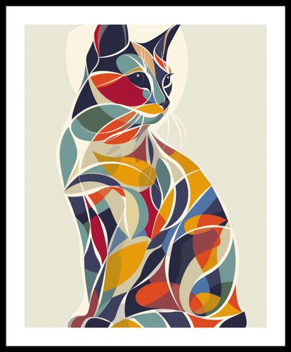 Plakat 40x50cm Kalejdoskopowy Kot na Arena.pl