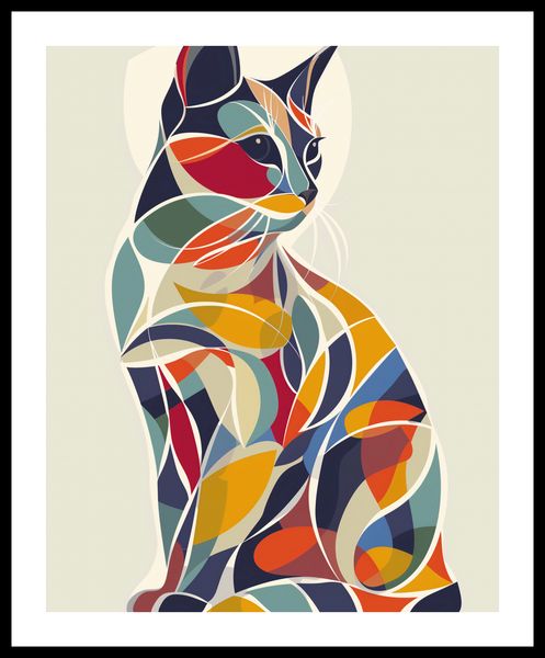 Plakat 40x50cm Kalejdoskopowy Kot zdjęcie 3