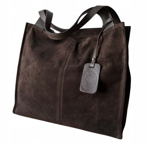 Czekoladowa zamszowa torebka shopper brązowa ZAMSZ NATURALNY Vera Pelle na Arena.pl