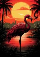 Plakat 42x59,4cm Flaming nad Wodą