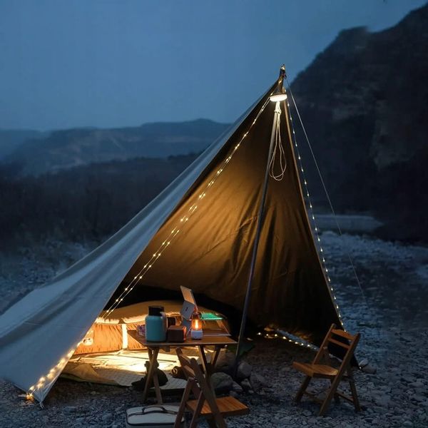 LAMPKA KEMPINGOWA DO NAMIOTU ZEWNĘTRZNEGO, BAJKOWA LAMPKA LED USB 1800MAH zdjęcie 13