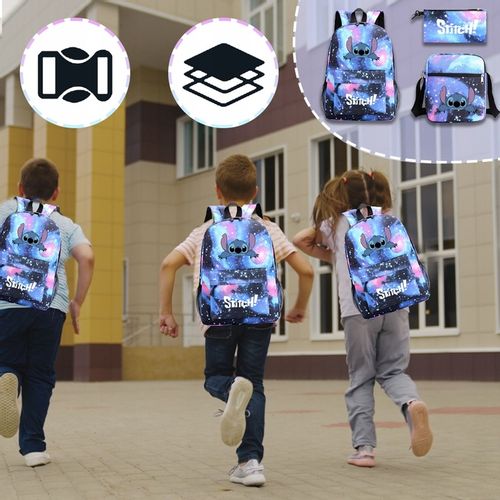 STICH PLECAK SZKOLNY ZESTAW PIÓRNIK TORBA 3W1 Lilo i Stitch, Wielokolorowy na Arena.pl