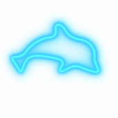 NEON LED NA ŚCIANĘ LAMPA USB NOCNA DELFIN NIEBIESKI DEKORACJA DO POKOJU OZDOBA