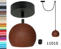 Lampa wisząca kula czarna rdza + gu10 loftowa 2m czarny hamulec