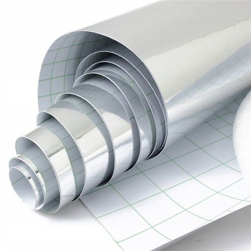 FOLIA OKLEINA LUSTRZANA CHROM SREBRNA 152cmx50cm na Arena.pl