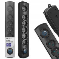 Qoltec Przedłużacz Listwa zasilająca antyprzepięciowa 6 gniazd 3m