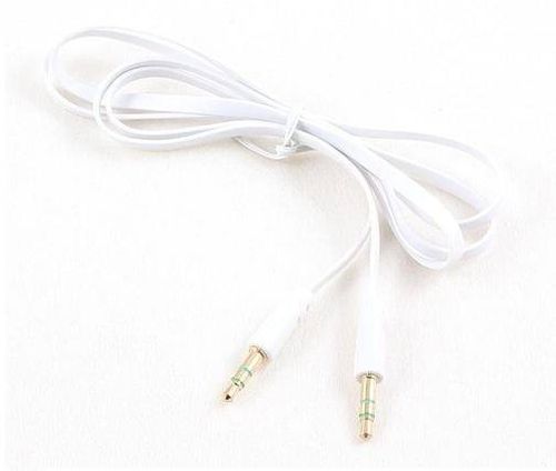 Kabel mini jack-jack 3,5 mm audio PŁASKI 1m biały na Arena.pl