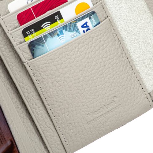 VERMARI portfel damski skórzany elegancki wężowy P222 jasny złoty na Arena.pl