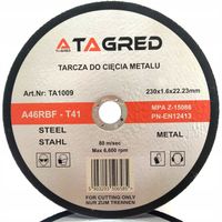 10x TARCZA DO CIĘCIA METALU STALI SLIM RBF 230x1.6