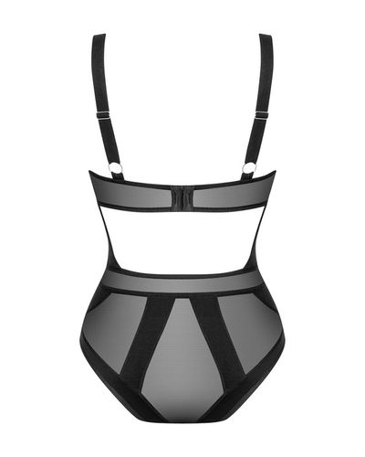 Eleganckie Body z Siateczką na Fiszbinach Chic Amoria Teddy M/L Czarne na Arena.pl