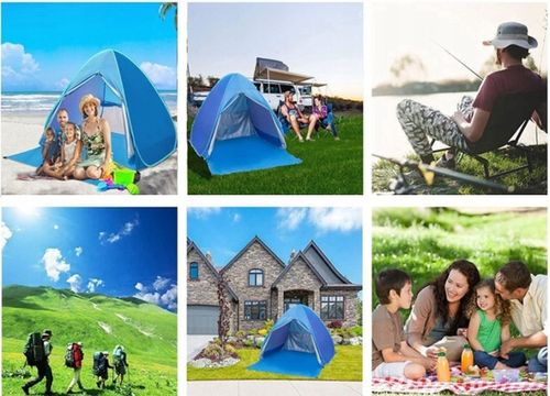 NAMIOT PLAŻOWY SAMOROZKŁADAJĄCY KEMPINGOWY WODOODPORNY OCHRONA SŁONECZNA na Arena.pl