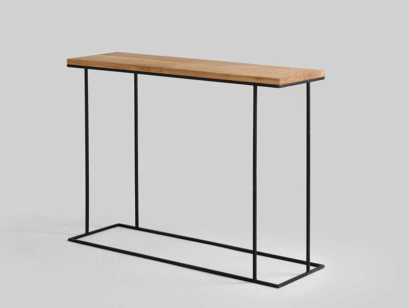 Konsola WALT SOLID WOOD 100 - dąb, czarny, do przedpokoju zdjęcie 1