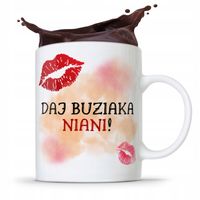 Dla Niani Opiekunki Kubek Daj Buziaka Niani! Z Nadrukiem Ze Zdjęciem