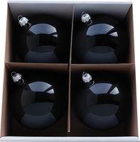 DUŻE Bombki Szklane Choinkowe 12 cm CZARNY POŁYSK BŁYSZCZĄCE super efekt