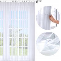 FIRANA GOTOWA WOAL BIAŁA 300x230 CM ZASŁONA FIRANKA NA ŻABKI TAŚMIE FIRANY