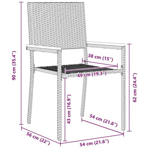 Zestaw do jadalni w ogrodzie 3 pcs Szary i brązowy na Arena.pl