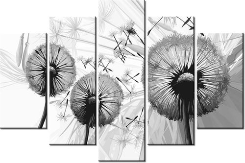 100CM 150CM OBRAZ 5 ELEM DMUCHAWCE SZAROŚCIACH ŚCIENNY na Arena.pl