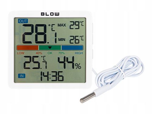 STACJA POGODY BEZPRZEWODOWA POGODOWA METEO TERMOMETR HIGROMETR ZEGAR na Arena.pl