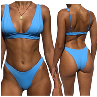 BIKINI BRAZYLISJKIE NIEBIESKIE STRÓJ KĄPIELOWY KOSTIUM NA PLAŻĘ BASEN XL