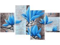 OBRAZ DRUK NIEBIESKI KWIAT MAGNOLII