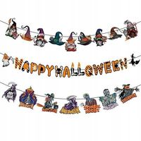 Baner na Halloween wiszące dekoracje Czarownica Zombie Vampire 3szt