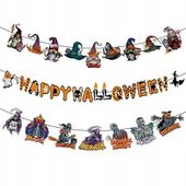 Baner na Halloween wiszące dekoracje Czarownica Zombie Vampire 3szt