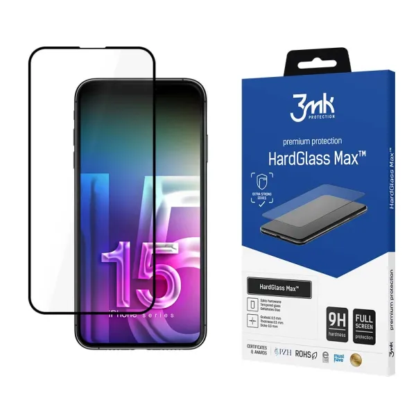 Szkło 9H 3mk HardGlass Max™ na iPhone 15 Pro Max zdjęcie 1