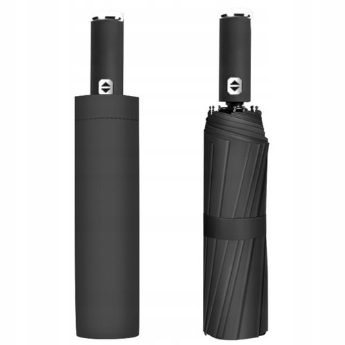 PARASOLKA AUTOMATYCZNA Z LATARKĄ LED PARASOL SKŁADANY PEŁEN AUTOMAT CZARNY na Arena.pl