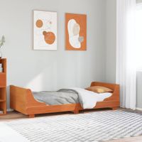 Rama łóżka bez materaca, woskowy brąz, 90x190 cm, sosnowa