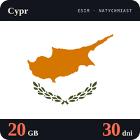 Karta eSIM Internet Cypr 20 GB na 30 dni - bez rejestracji