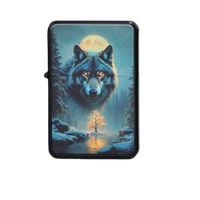 Zapalniczka Benzynowa z Nadrukiem Mistyczny wilk z czerwonymi oczami