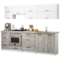 MEBLE KUCHENNE ZESTAW OLIWIA G2 2.4M BIAŁY-BETON