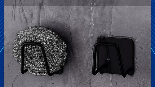 Organizer na gąbke kuchenną do zlewu ściany uchwyt zmywak stal czarny na Arena.pl