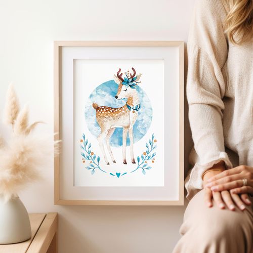 Plakat pokój dziecka sarenka 29,7x42 cm A3 na Arena.pl