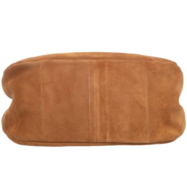 VEZZE torebka zamszowa damska worek z łańcuszkiem V500 brązowa zdjęcie 7