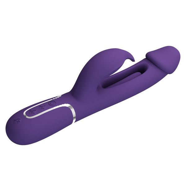 Ciemny Fiolet - Wibrator Z Języczkiem Pretty Love - Kampas Dark Purple zdjęcie 5