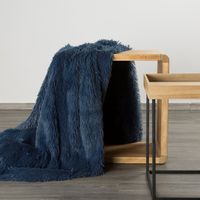 Koc narzuta TIFANY 150x200 Design91 granatowy o strukturze futra