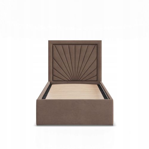 Łóżko Ramowe VASTO BRĄZOWE JEDNOOSOBOWE Tapicerowane Pojedyncze VELVET na Arena.pl