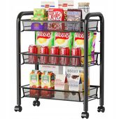 MOBILNY REGAŁ KUCHENNY ŁAZIENKOWY STOLIK NA KÓŁKACH METALOWY WÓZEK 3