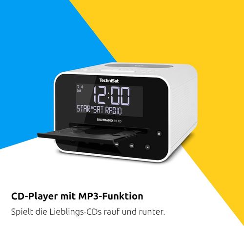 Radiobudzik TECHNISAT Digitradio 52 CD DAB+ FM Biały Odtwarzacz CD na Arena.pl